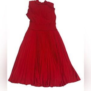 Nanette Lepore Vibrant red crimson mini pleated dress size 12